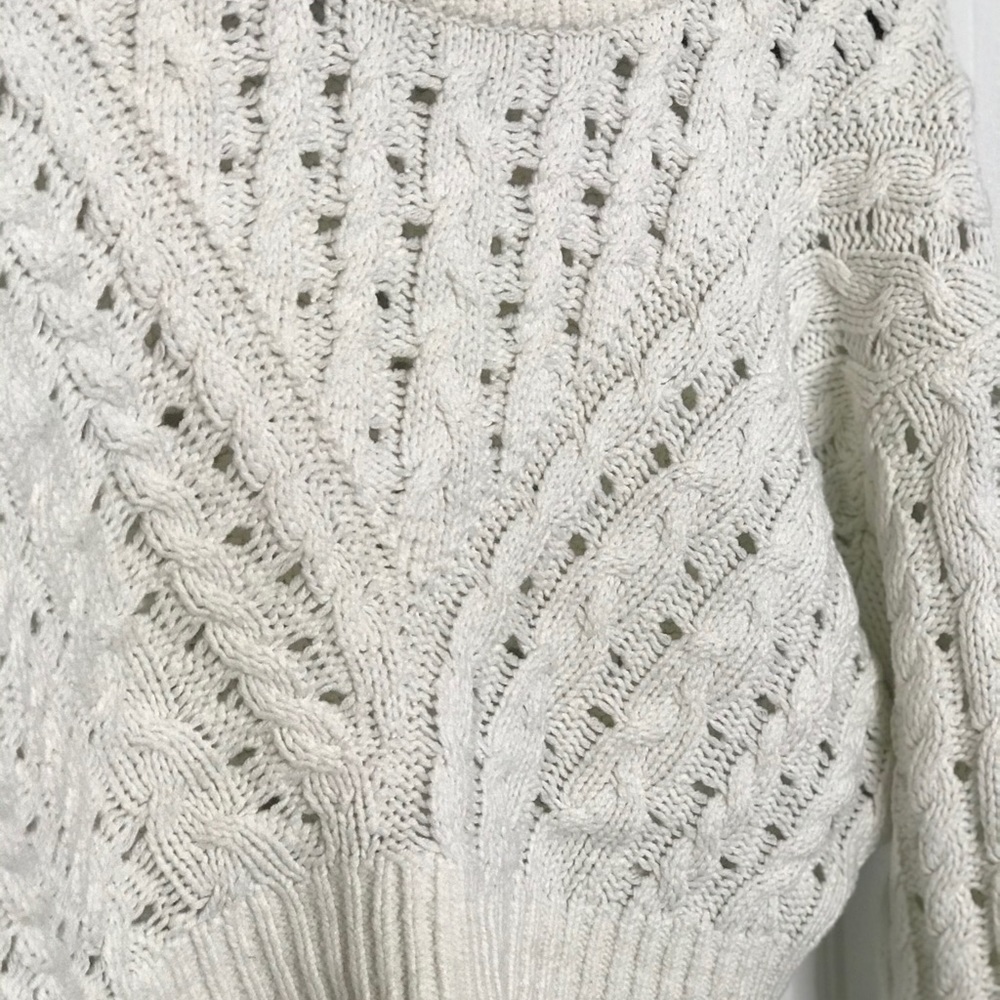 Cream Crop Knit Sweater